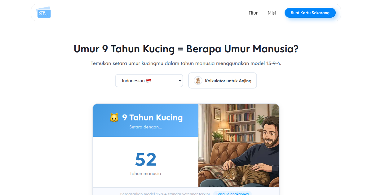 Umur 9 Tahun Kucing Itu Berapa Tahun Manusia? - KTP Anabul